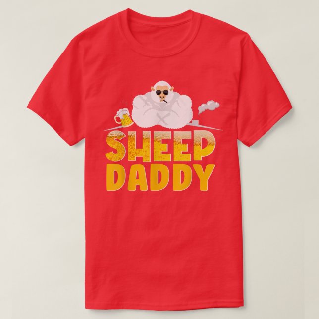 Camiseta Sheep Daddy Sheep Dad Farmer Poultry Farmer  (Frente do Design)