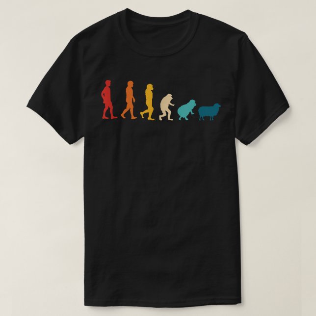 Camiseta Sheep Evolution Farmer Farm Animal Retro  (Frente do Design)