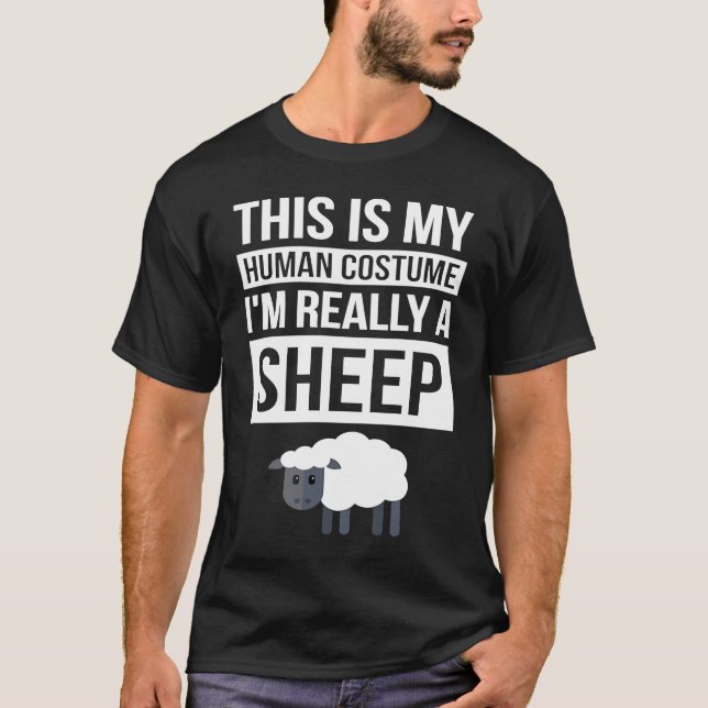 Camiseta Sheep Halloween This Is My Human Costume I'm Reall (Frente)