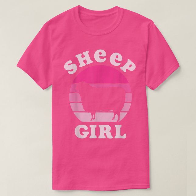 Camiseta Sheep Lover Girl Sheep Girl I Like Sheep Pink Vint (Frente do Design)