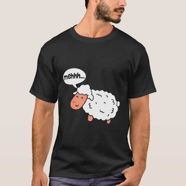 Camiseta Sheep Mehhh Amante de os animais Farmer Engraçado  (Frente)
