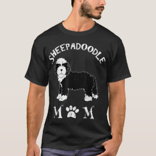 Camiseta Sheepadoodle Mãe Cãozinho-De-Pé-Cachorro Cachorro-