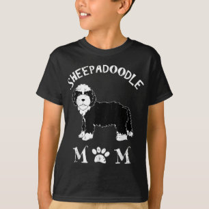 Camiseta Sheepadoodle Mãe Cãozinho-De-Pé-Cachorro Cachorro-