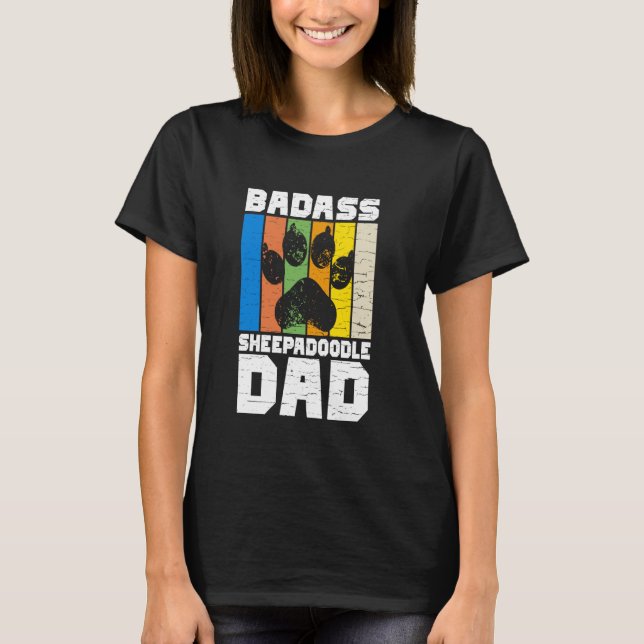 Camiseta Sheepadoodle Pai Sheepadoodle Badass (Frente)