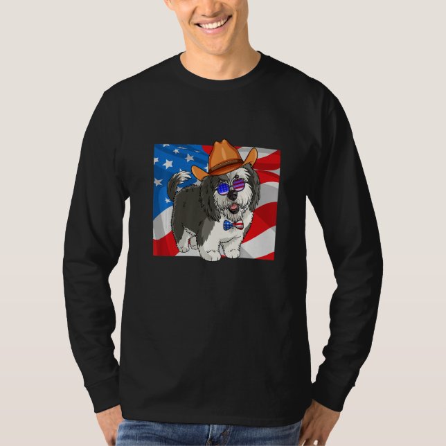 Camiseta Sheepadoodle Patriotic Merica 4th Of July American (Frente)