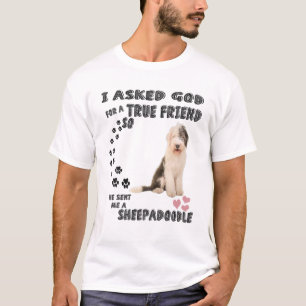 Camiseta Sheepadoodle Quote Mom Sheepdogpoo Dad, Cute Sheep
