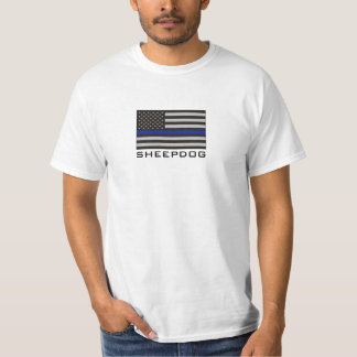 Camiseta SHEEPDOG com a BANDEIRA AMERICANA FINA de BLUE