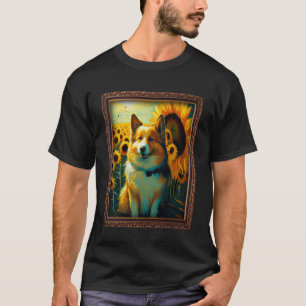 Camiseta Sheepdog Islandês Paisageando Flor de Girassol Mãe