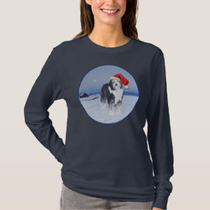 Camiseta Sheepdog Santa Hat