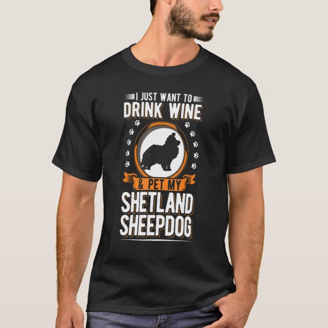 Camiseta Sheepdog Shetland E Wine (Frente)