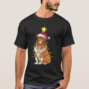 Camiseta Sheepdog Xmas Lighting Tree Matando Sheepdog Chri