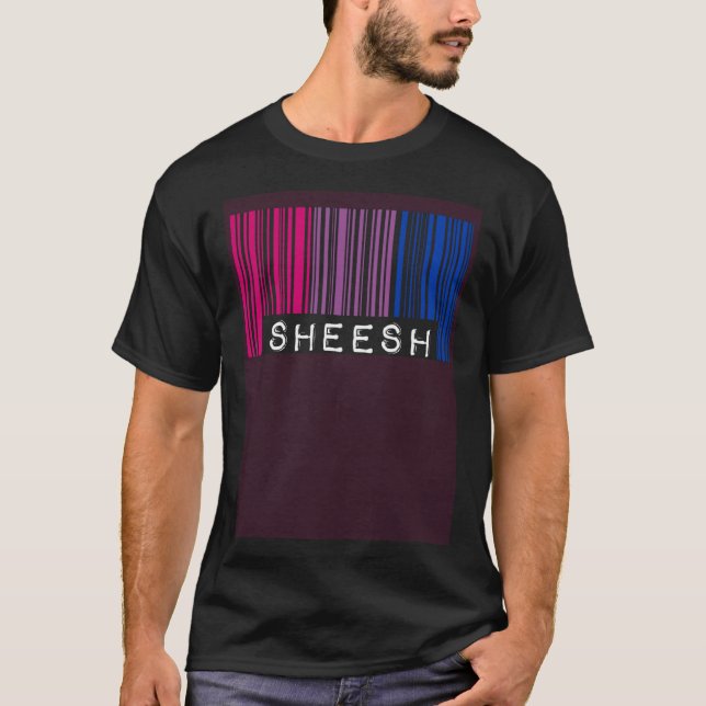 Camiseta Sheesh Barcode Bisexual Pride Flag Sético Slan (Frente)