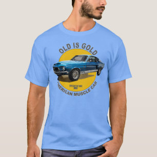 Camiseta Shelby 500 American Muscle 60s 70s Antigo é Dourad