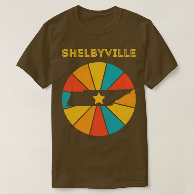 Camiseta Shelbyville Tennessee Vintage angustiou Souvenir (Frente do Design)