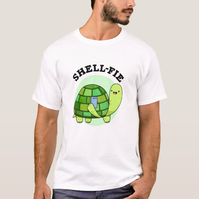 Camiseta Shell-fie Funny Tortoise Selfie Pun (Frente)