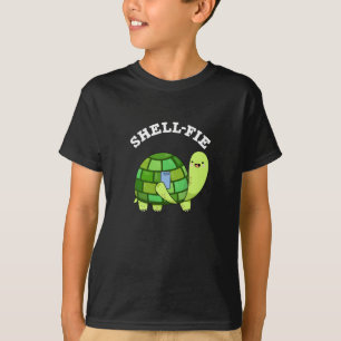 Camiseta Shell-fie Funny Tortoise Selfie Pun Dark BG