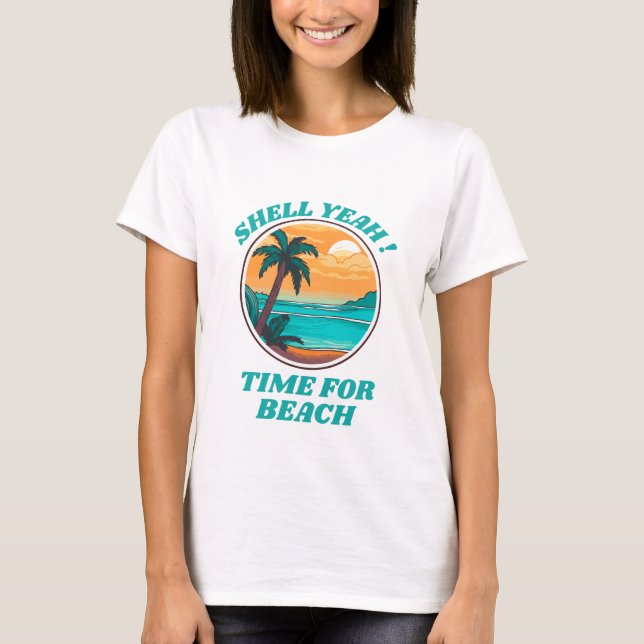 Camiseta Shell Sim Beach Vibes Summer (Frente)