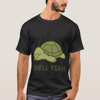 Camiseta Shell Sim Engraçado Lazyurtle retrô