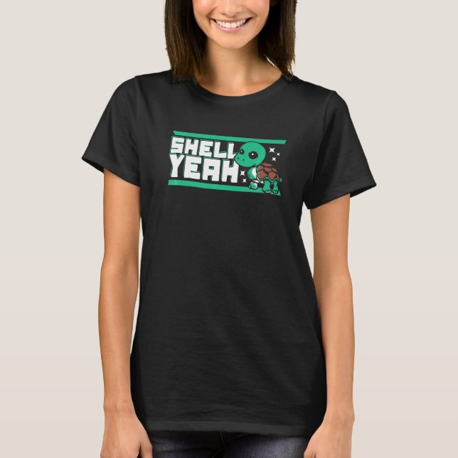 Camiseta Shell Sim Red Ered Slider Tortoise Pintada (Frente)