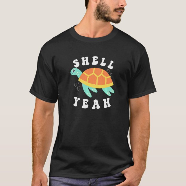Camiseta Shell Sim Turtle Sea Natação Ocean Bolhas Água Ani (Frente)