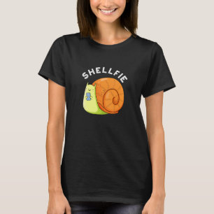 Camiseta Shellfie Funny Snail Selfie Pun Dark BG