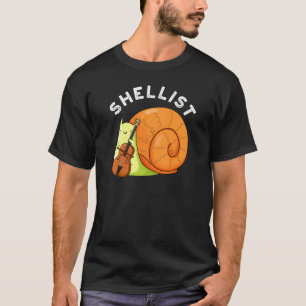 Camiseta Shellist Funny Snail Cello Pun Dark BG
