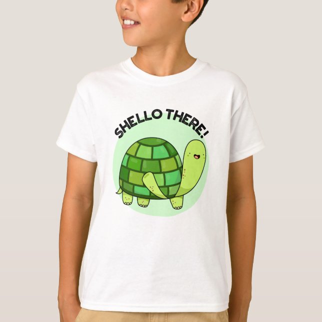 Camiseta Shello Ali Engraçado Tortoise Pun (Frente)