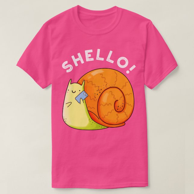 Camiseta Shello Funny Snail Telephone Pun (Frente do Design)