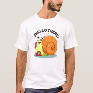 Camiseta Shello Lá Engraçado Caracol Alô Pun