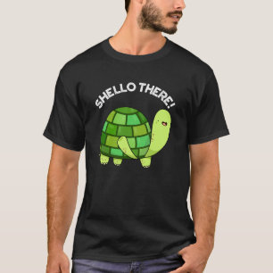 Camiseta Shello Lá Engraçado Tortoise Pun Dark BG
