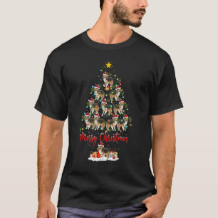 Camiseta Sheltie Dog Christmas Tree Lights Sheltie Xmas
