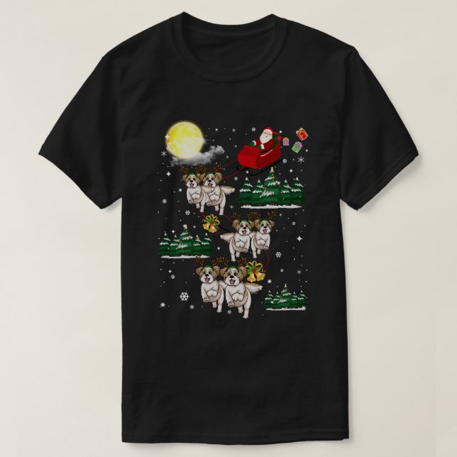 Camiseta Sheltie Funny Reindeer Papais noeis de Lua de Nata (Frente do Design)