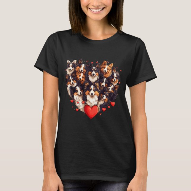 Camiseta Sheltie Heart-shaped Cute Sheltie Dog Lover Men Wo (Frente)