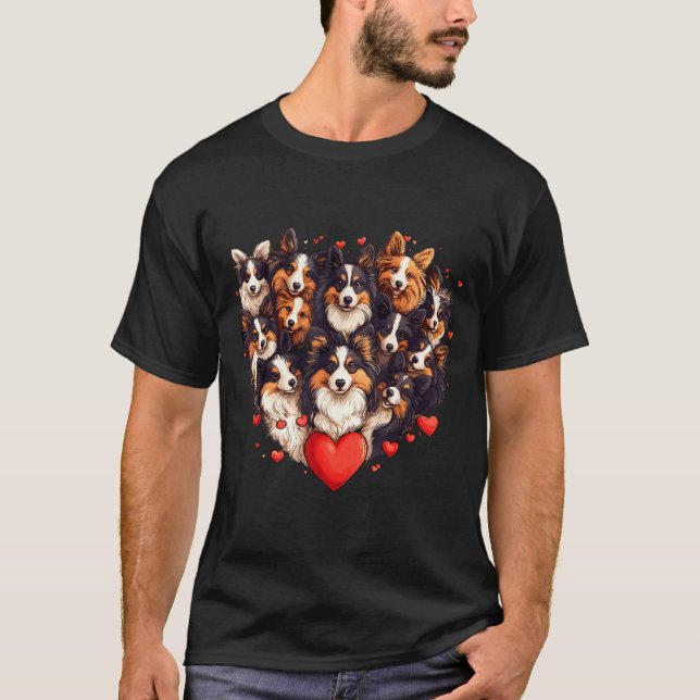 Camiseta Sheltie Heart-shaped Cute Sheltie Dog Lover Men Wo (Frente)