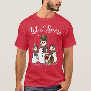 Camiseta Sheltie Mãe, Deixe-A Neve, Snowman Lepard Imprima