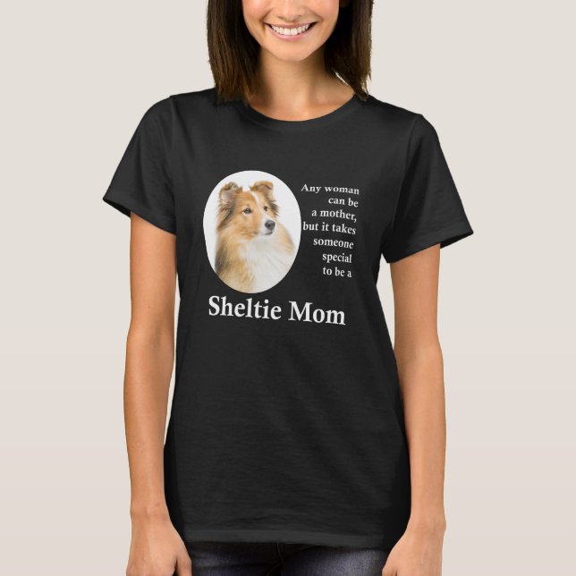 Camiseta Sheltie Mãe T-Shirt (Frente)