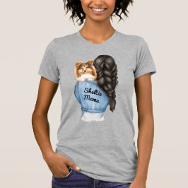 Camiseta Sheltie Mama Black Hair w Sable Shetland Sheepdog