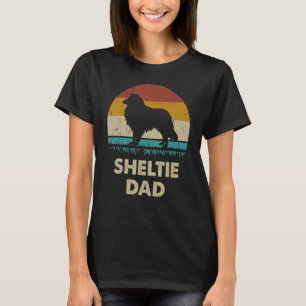 Camiseta Sheltie Pai Para Homens Sheltie Dog Vintage