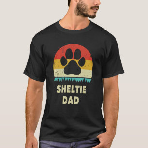 Camiseta Sheltie Pai Para Homens Sheltie Dog Vintage