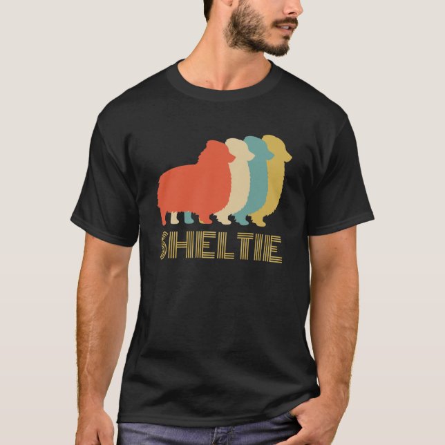 Camiseta Sheltie Shetland Sheepdog Breed Dog Vintage (Frente)