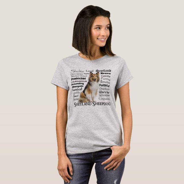 Camiseta Sheltie Traits T-shirt (Frente Completa)