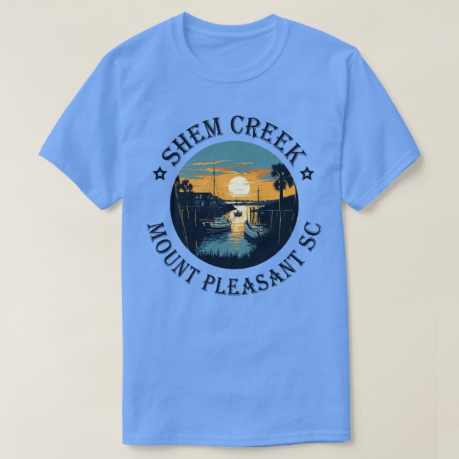 Camiseta Shem Creek Sunset Mount Pleasant SC (Frente do Design)