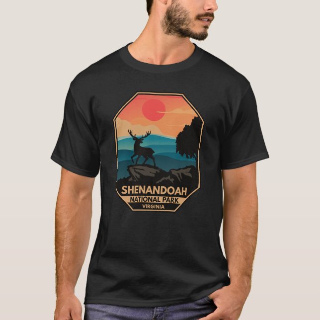 Camiseta Shenandoah National Park Deer Minimamente Emblem R (Frente)