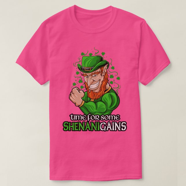 Camiseta Shenanigains Funny St Paddys Day Gym Irish Levanta (Frente do Design)