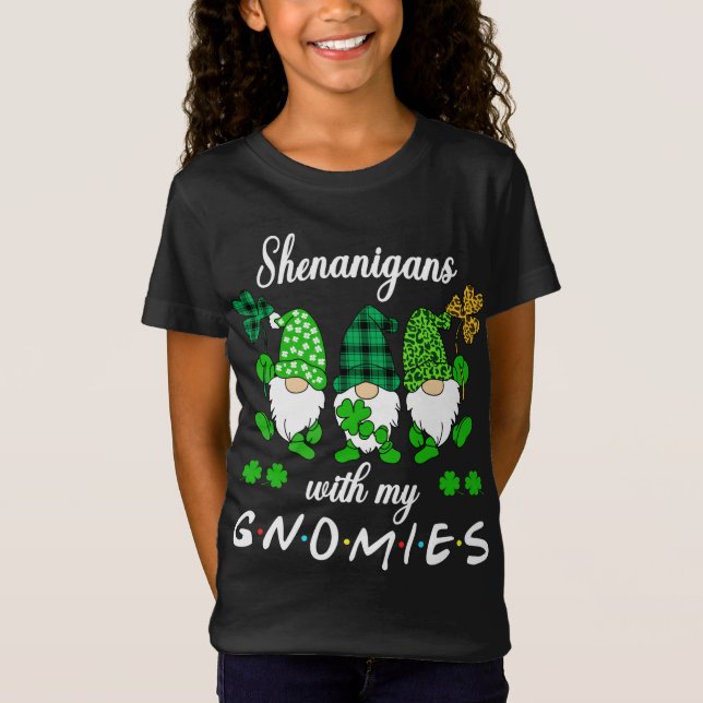 Camiseta Shenanigans Com Meu Gnomo De Dia de São Patrício (Frente)