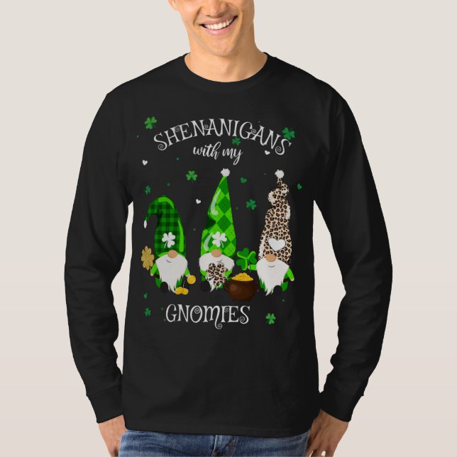 Camiseta Shenanigans Com Meu Gnomo De Dia de São Patrício (Frente)