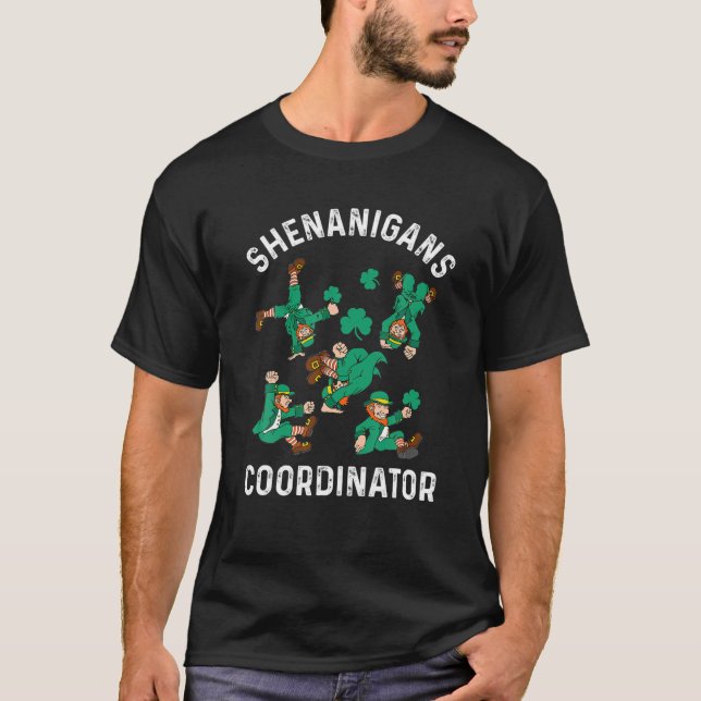 Camiseta Shenanigans Coordenador Dançando Leprechaun Rua Pa (Frente)