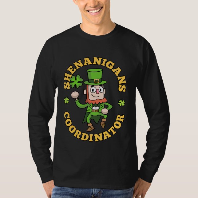 Camiseta Shenanigans Coordinator Leprechaun Shamrock St Pat (Frente)