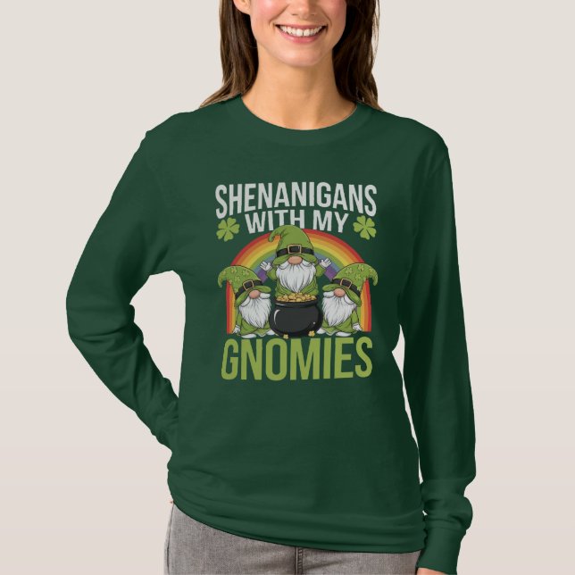 Camiseta Shenanigans irlandeses ofensivos com os meus genom (Frente)