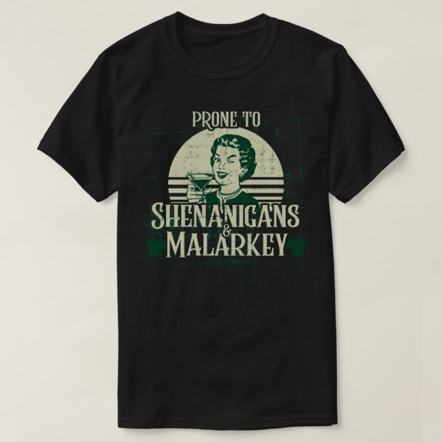 Camiseta Shenanigans Malarkey Funny Womens Dia de São Patrí (Frente do Design)